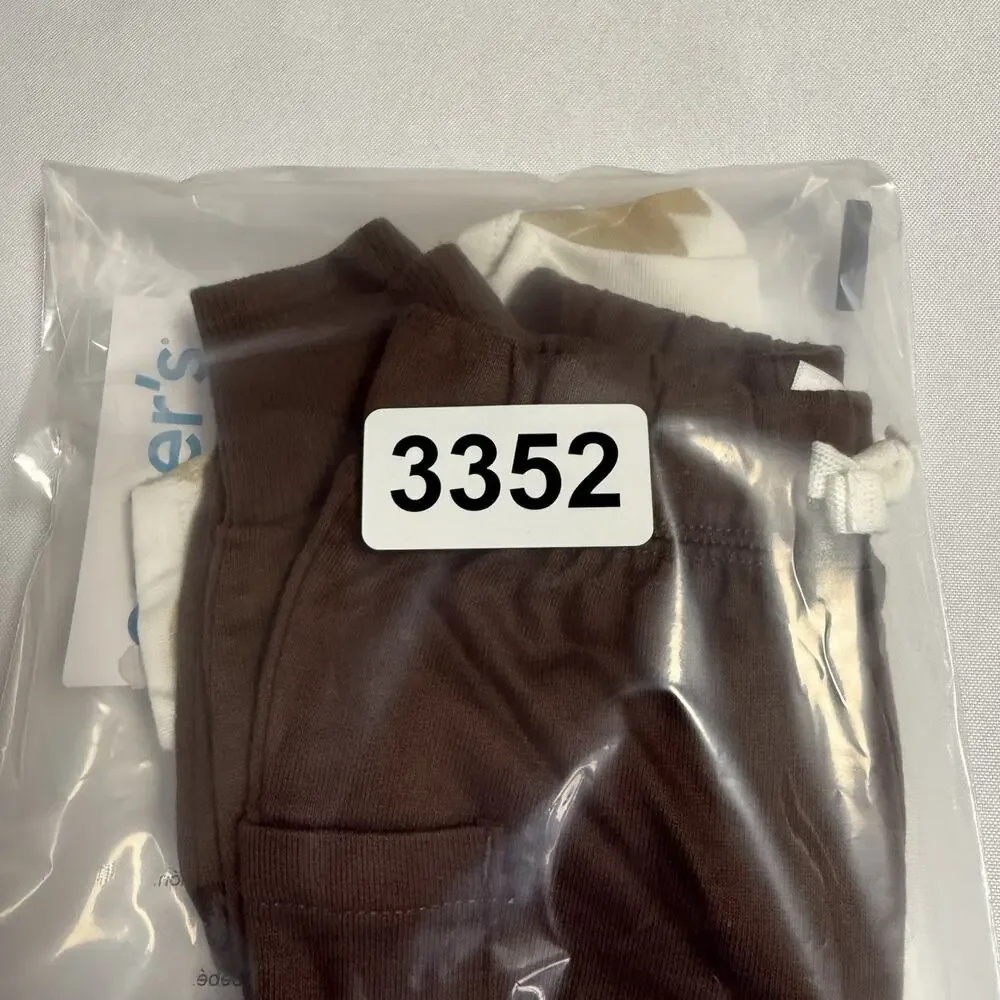 Carter's Baby Boys Dinosaur Bodysuit and Pants 3 Months 2 Piece Set Brown